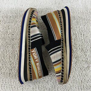 Tory Burch Shoes Womens Size 8 Daisy Espadrille Slip On Knit Stripe Casual